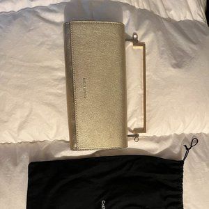 CoSTUME NATIONAL white gold evening bag, great condition